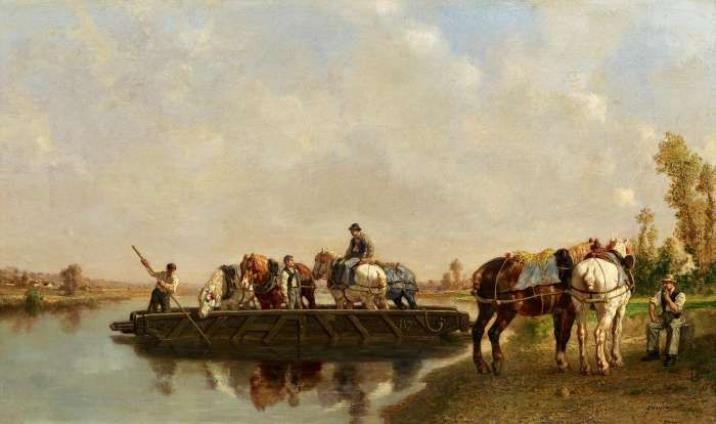 The Ferry by Jules Jacques Veyrassat