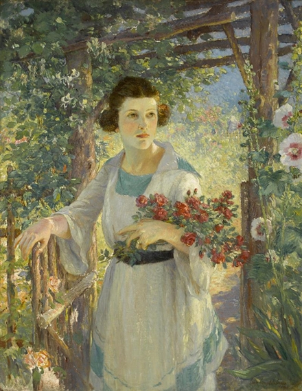The rustic gate by Colin Campbell Cooper, 1918