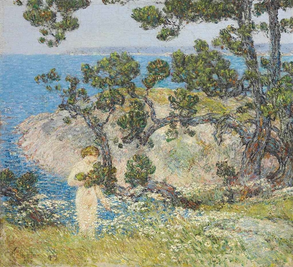The Blue Sea and the Bather by Childe Hassam, 1906