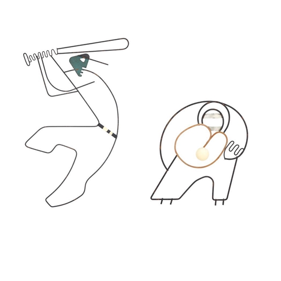 Two Baseball Players by Frederick Weinberg, circa 1960