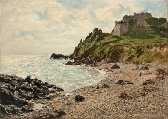 THE BAY OF MONT-ORGEUIL, JERSEY by Eduard Spoerer, 1886