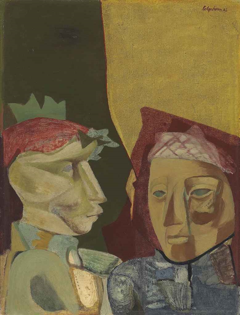 Artwork by Robert Colquhoun, Two Actors, Made of oil on canvas
