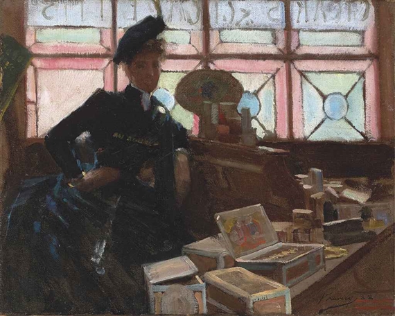 The Cigar Seller at the Glasgow Exhibition by John Lavery, 1888