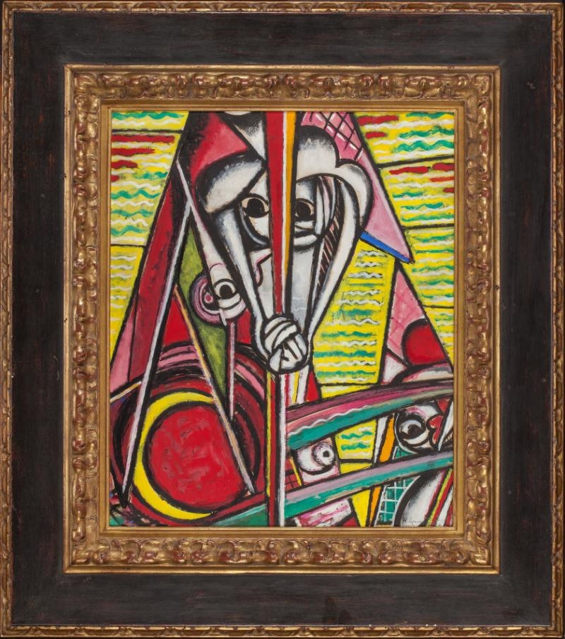 Artwork by Henry Lyman Sayen, Cubist Composition, Made of Casein tempera on paper