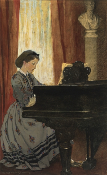 THE GREAT DRAWING-ROOM WAS HAUNTED BY A TUNEFUL SPIRIT THAT CAME AND WENT UNSEEN by Jessie Willcox Smith, circa 1915