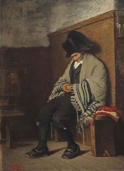 Asleep in the synagogue, Amsterdam by Meyer Isaac de Haan, circa 1879-1883