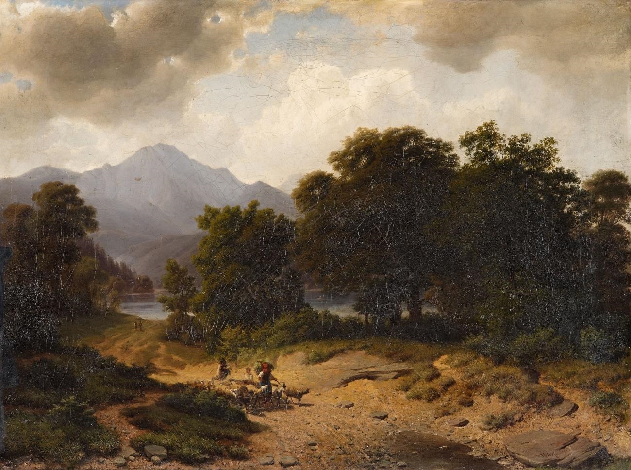 Wilhelm Bode | A Mountainous Landscape with Shepherds | MutualArt