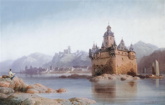 A View of Palatinate near Kaub by Eugène Edouard Soulès