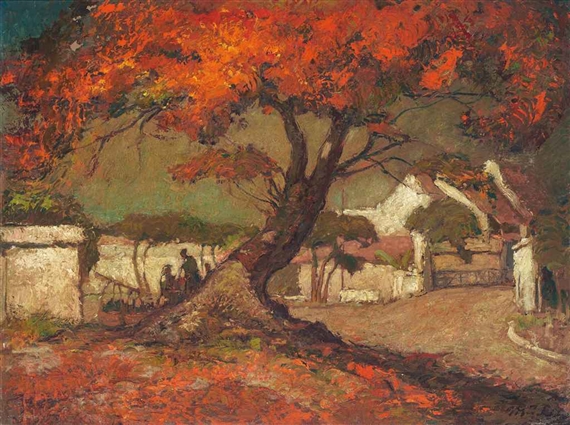 LANDSCAPE WITH FLAMBOYANT TREE