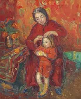 Mother and child by Nikolai Alexandrovich Tarkhoff