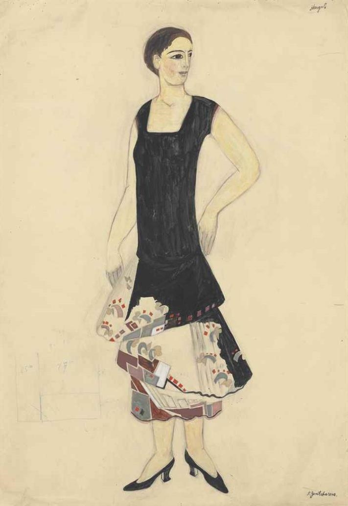 Fashion design for the fashion house Mirbor by Natalia Goncharova, 1927-1928