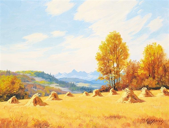 Untitled - Harvest Scene Alberta by Roland Gissing