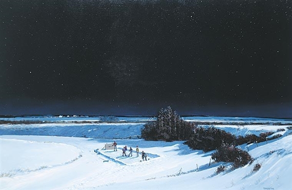 Untitled - Hockey Under the Stars by Peter Shostak