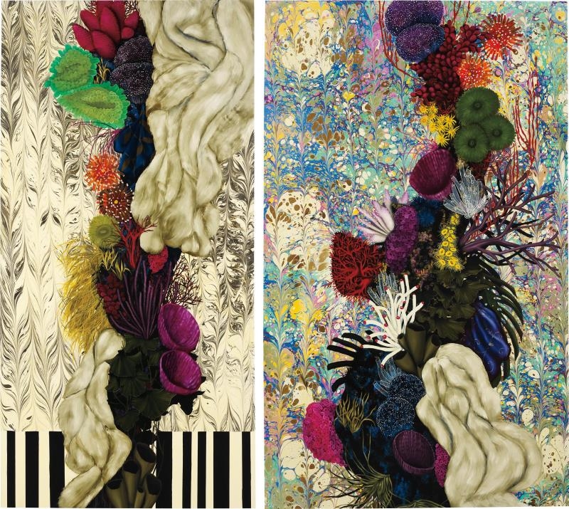 Artwork by Mariana Palma, Untitled, Made of acrylic and oil on canvas, diptych