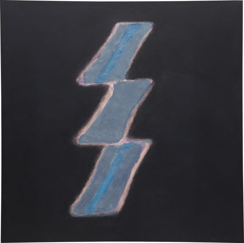 Artwork by Manuel Hernández Viveros, Signo tres formas, Made of mixed media on canvas