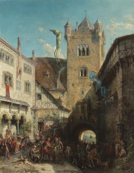 Der Sängerstreit auf der Wartburg by August von Wille, circa 1860