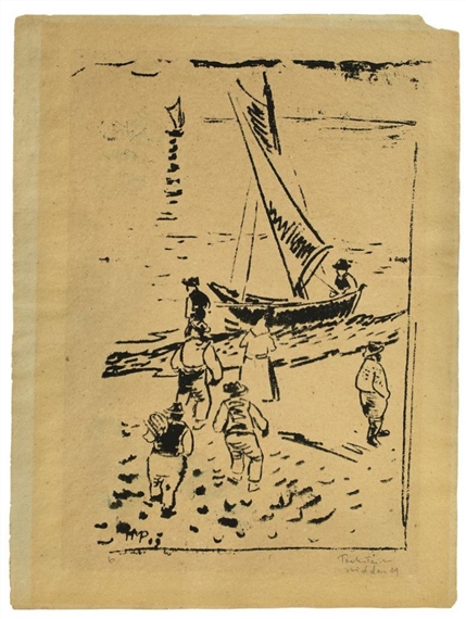 Fischer am Strand by Max Pechstein, 1909