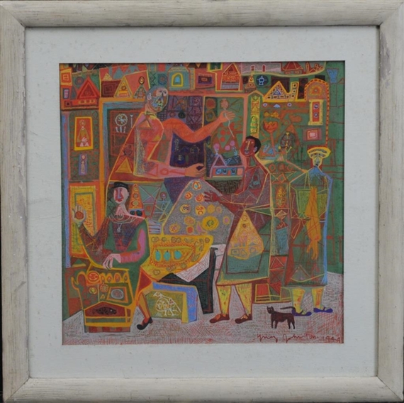 Street Vendors by Ynez Johnston, 1949