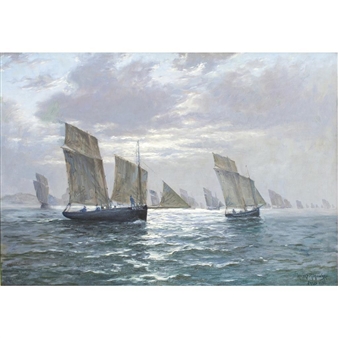 BATEAUX DE PÈCHE EN RADE À CANCALE - Henry Mowbray Howard