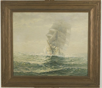 A ship emerging from the fog - Theodore Victor Carl Valenkamph