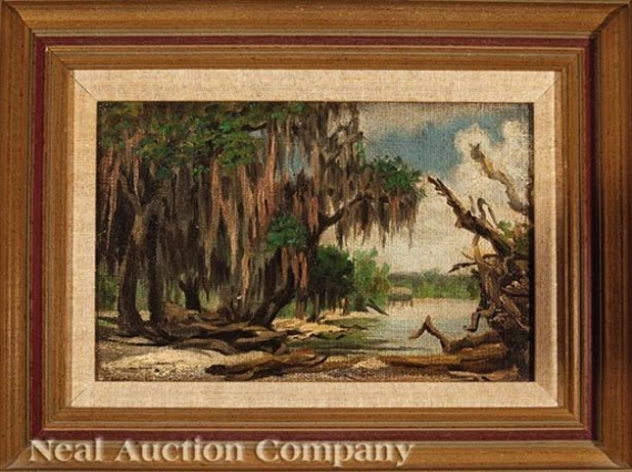 Spanish Moss Draped Live Oak Trees, River Batture by Charles Wellington Boyle