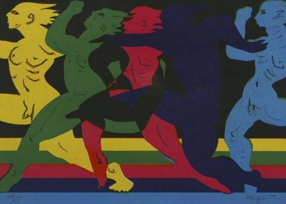 Running Nudes by Braam Kruger, 1979