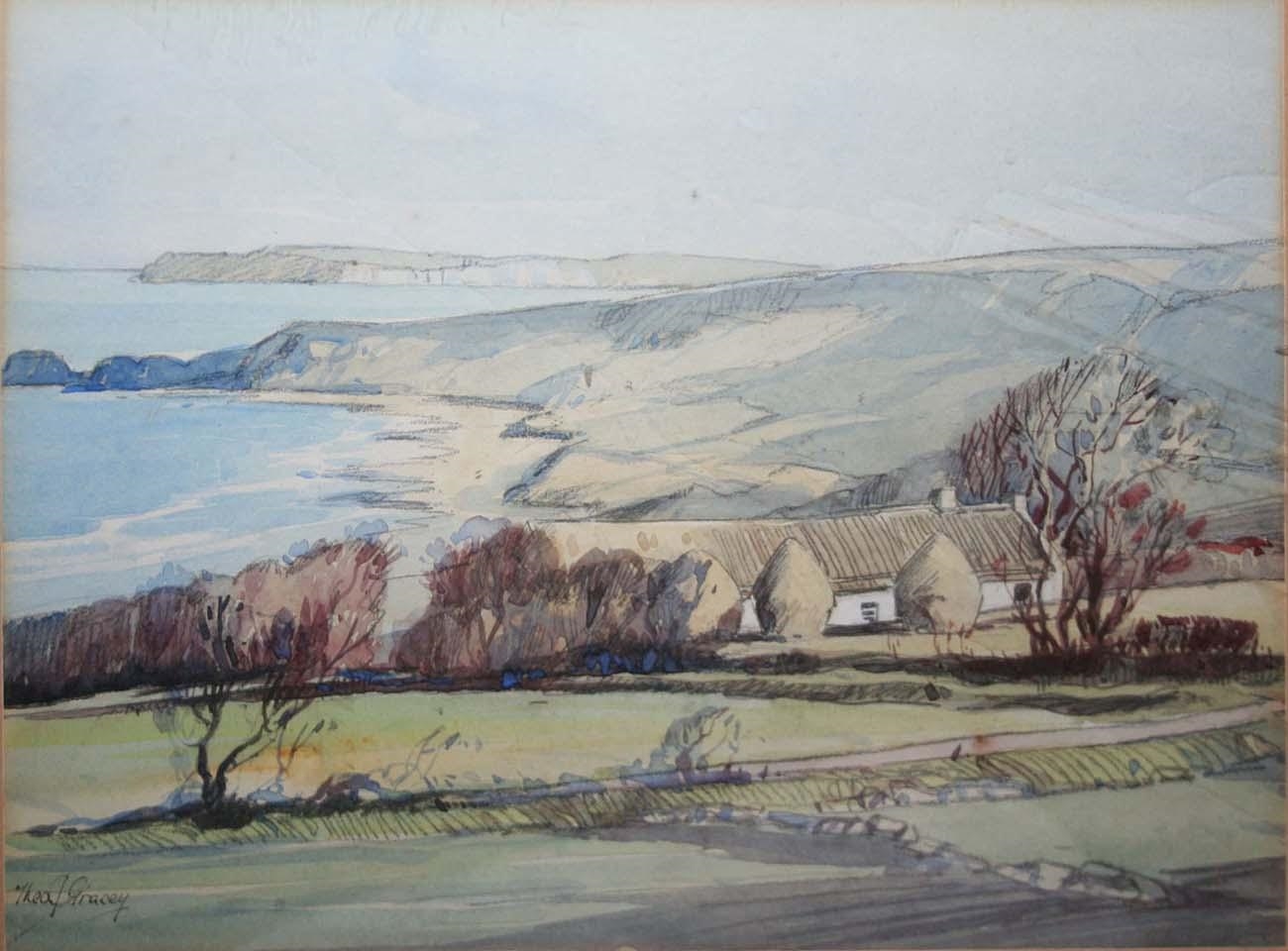 Artwork by Theodore James Gracey, Coastal Landscape, Made of Watercolour