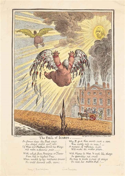 The Fall of Icarus by James Gillray, 1807