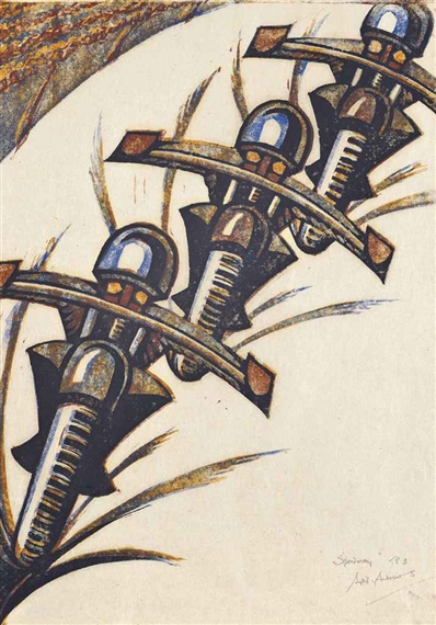 Speedway by Sybil Andrews, 1934