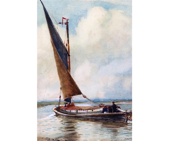 Wherry on The Broads by Charles Mayes Wigg