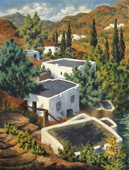 Watermills          in Skyros by Kostas Plakotaris, 1953