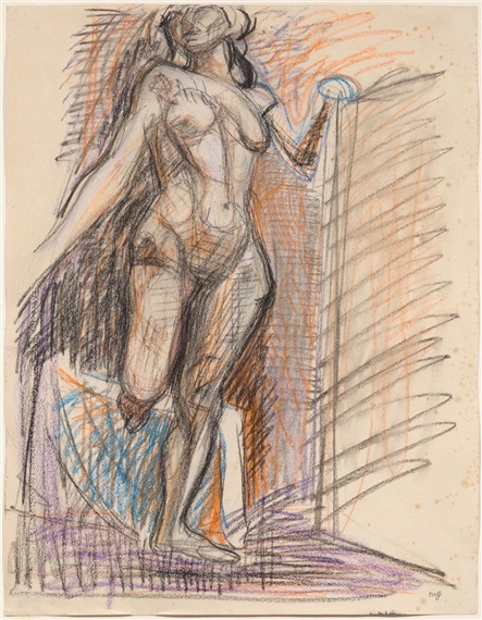 Standing Female Nude by Max Gubler