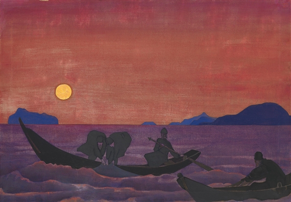 And We Continue Fishing, from the "Sancta" series by Nicholas Roerich, 1922