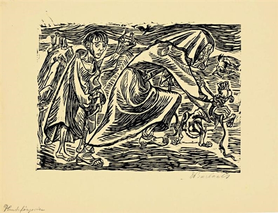 HUNDEFÄNGERIN by Ernst Barlach, 1919