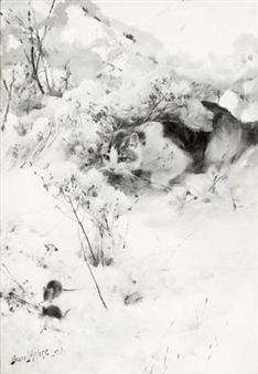 Smygande katt - Bruno Liljefors