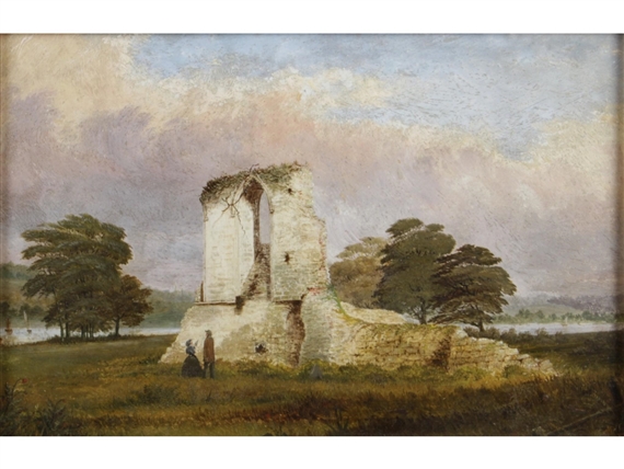 Figures by the Ruins of St. Denys Priory, Southampton - J. A. Skelton