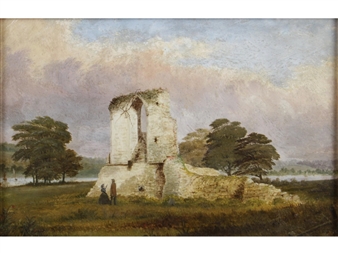 Figures by the Ruins of St. Denys Priory, Southampton - J. A. Skelton