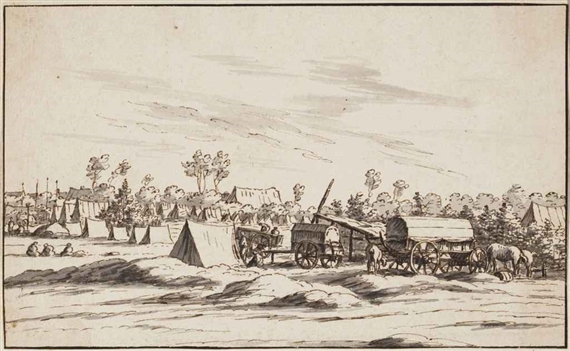 A military encampment by Josua de Grave