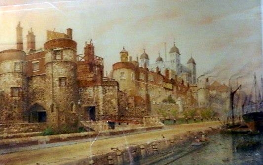 View of the Tower of London from the Thames - E. Stewart