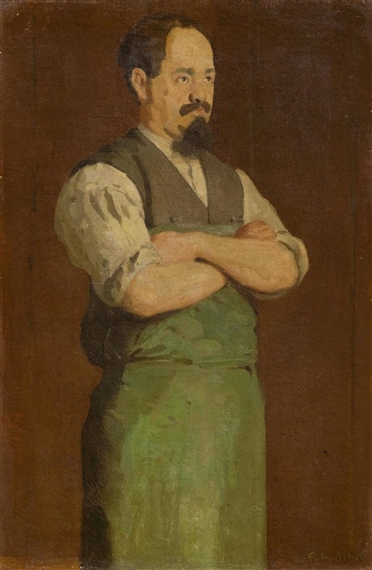 The shoemaker, Uncle Neukomm by Ferdinand Hodler, Circa 1875