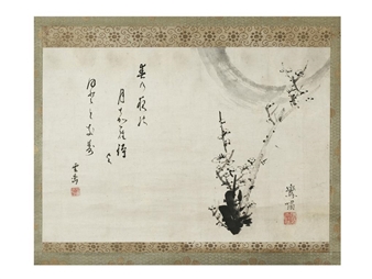 IN THE MOONLIGHT JAPANESE PLUM TREES DRAWED WITH INK - Shigetaka Hosokawa