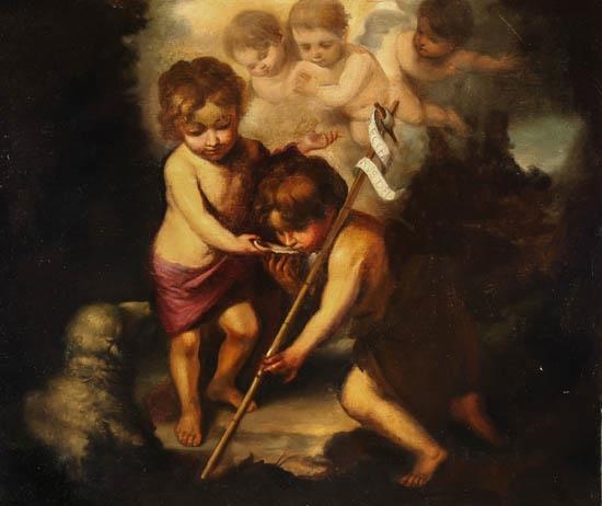 Christ and the Infant St. John the Baptist by Bartolomé Estebán‏ Murillo