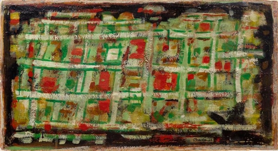 Composition 220 by Roger Bissière, 1955