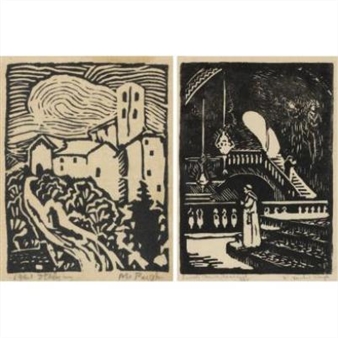 Two works: Lower Church, (illegible); 1921 Study - Mabel Pugh