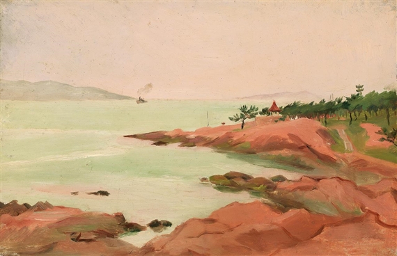 Qingdao Waterfront – 2 by Qin Xuanfu, 1948