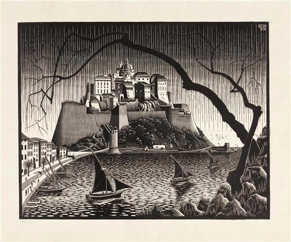 Zitadelle von Calvi, Korsika by Maurits Cornelis Escher, 1928