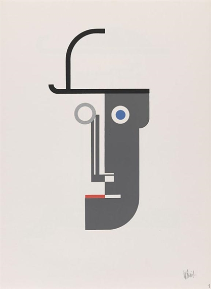 6 Works : Mappe 2, Köpfe by Walter Dexel, 1968