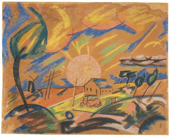 Morgen auf dem Lande by Franz Wilhelm Seiwert, 1918