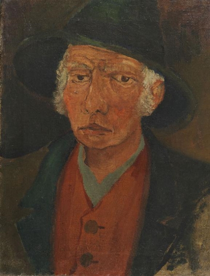 Josef Scharl - Weibliches Bildnis, 1928, oil on burlap