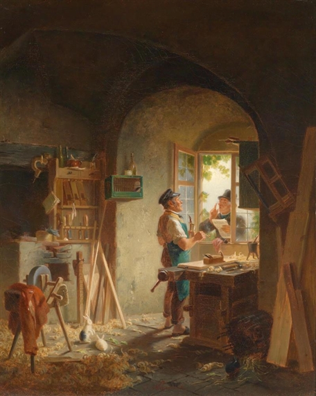 Karl Neumann | Chatting with the Carpenter | MutualArt